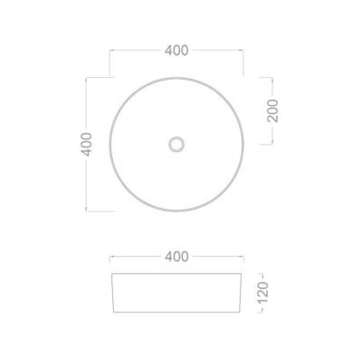 PURE Concept Faralya 40 cm Siyah Turuncu Tezgah Üstü Çanak Lavabo - 2