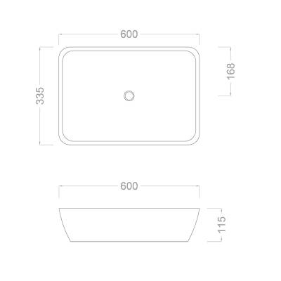 PURE Concept Kapitone 60 cm Siyah Tezgah Üstü Çanak Lavabo - 3