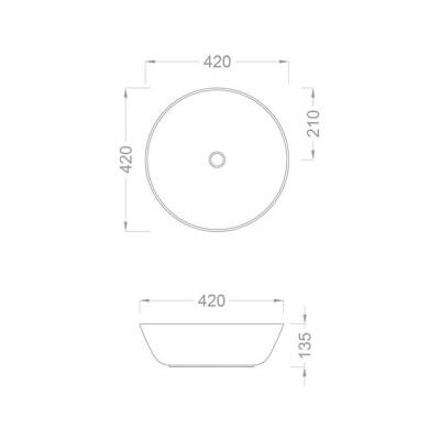 PURE Concept Mat Yeşil Altın Tezgah Üstü Çanak Lavabo - 2