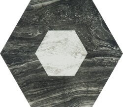 SERANİT Efes Marble Dekor 4'Lü Mat Sırlı Porselen 20x23 Siyah Dekor - 1