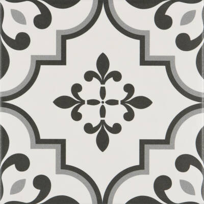 SERANİT iris Dekor Mat Sırlı Porselen 20x20 Siyah/Beyaz Dekor - 1