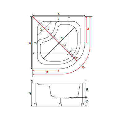 Shower Cellesse Oval Mini Küvet - 2