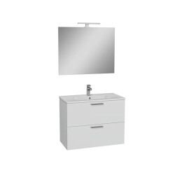 VİTRA Mia Banyo Dolabı Seti Çekmeceli 80 Cm Parlak Beyaz 75024 - Artema