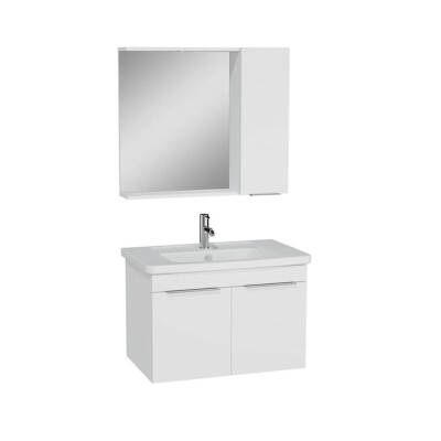 VİTRA Quadrum Set Lvd Kpk Dolap Ayna 80 Cm Parlak Beyaz 67099 - 1